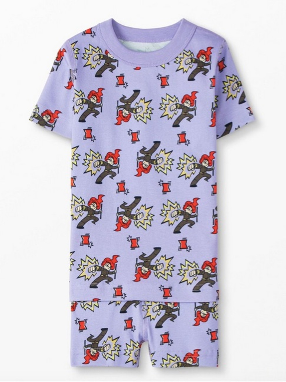 Hanna Andersson Marvel Black Widow Short Pajama Set Kids 3T 90cm Purple